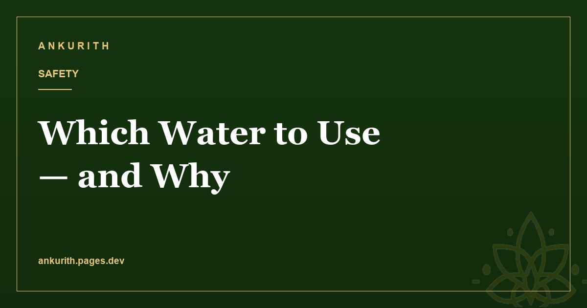 Which Water to Use — and Why It Matters