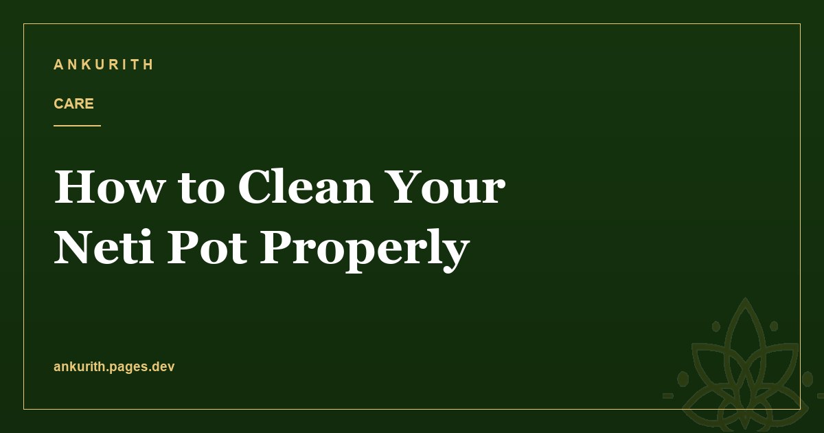 How to Clean Your Neti Pot Properly